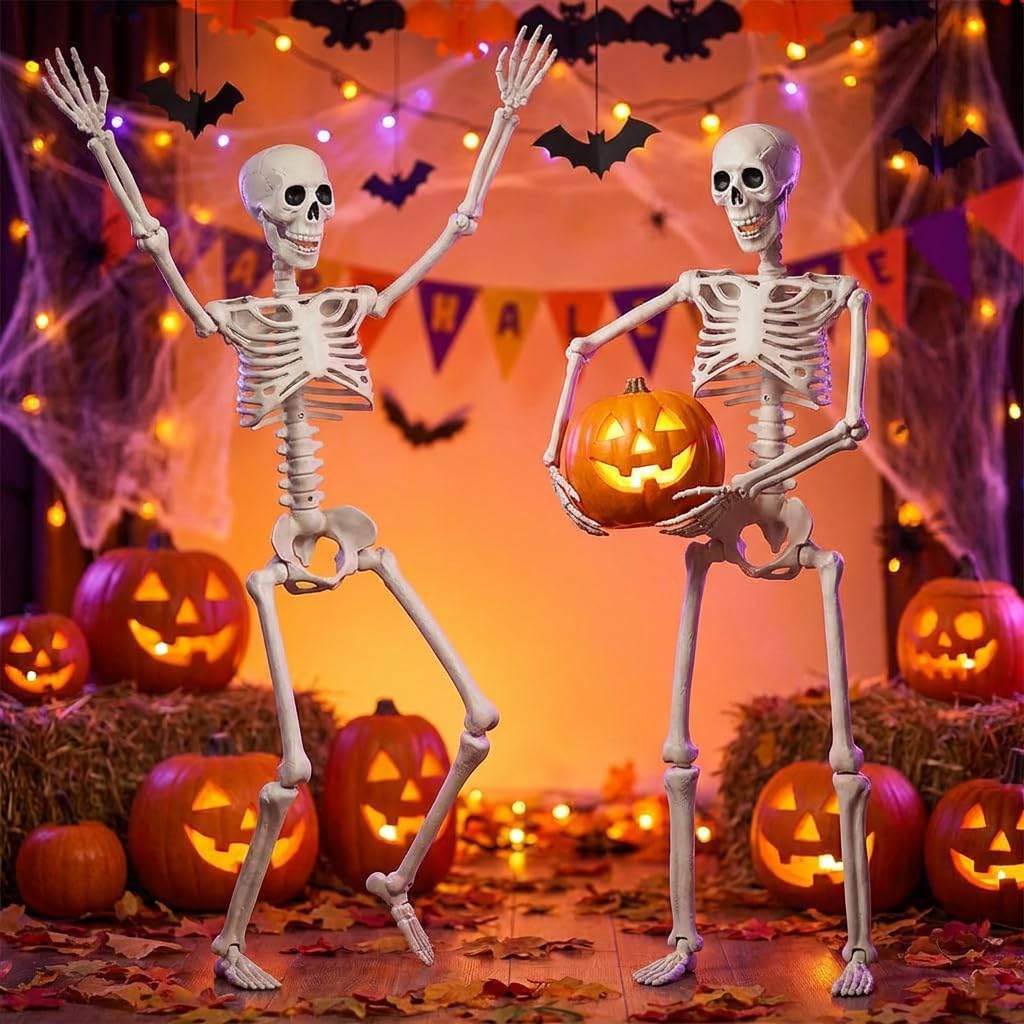 2-Pack 67" Posable Skeletons with Movable Joints H630