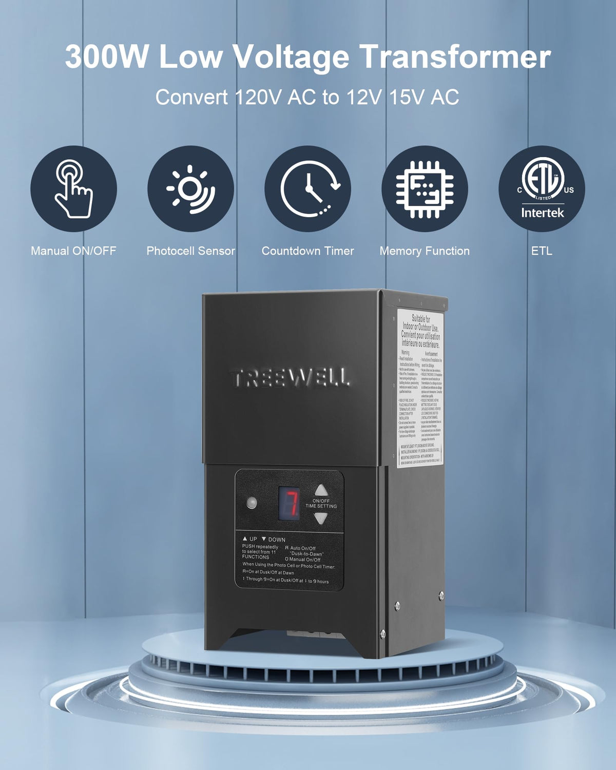 300W Low Voltage Landscape Transformer Stainless Steel Waterproof S995915