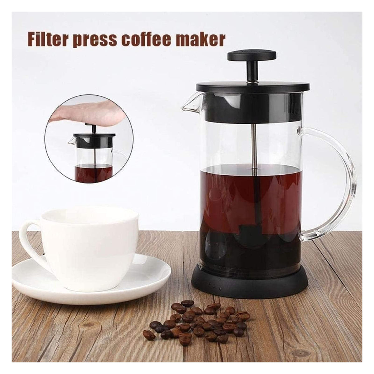 34 Oz Stainless Steel French Coffee Press with Triple Filters J34219
