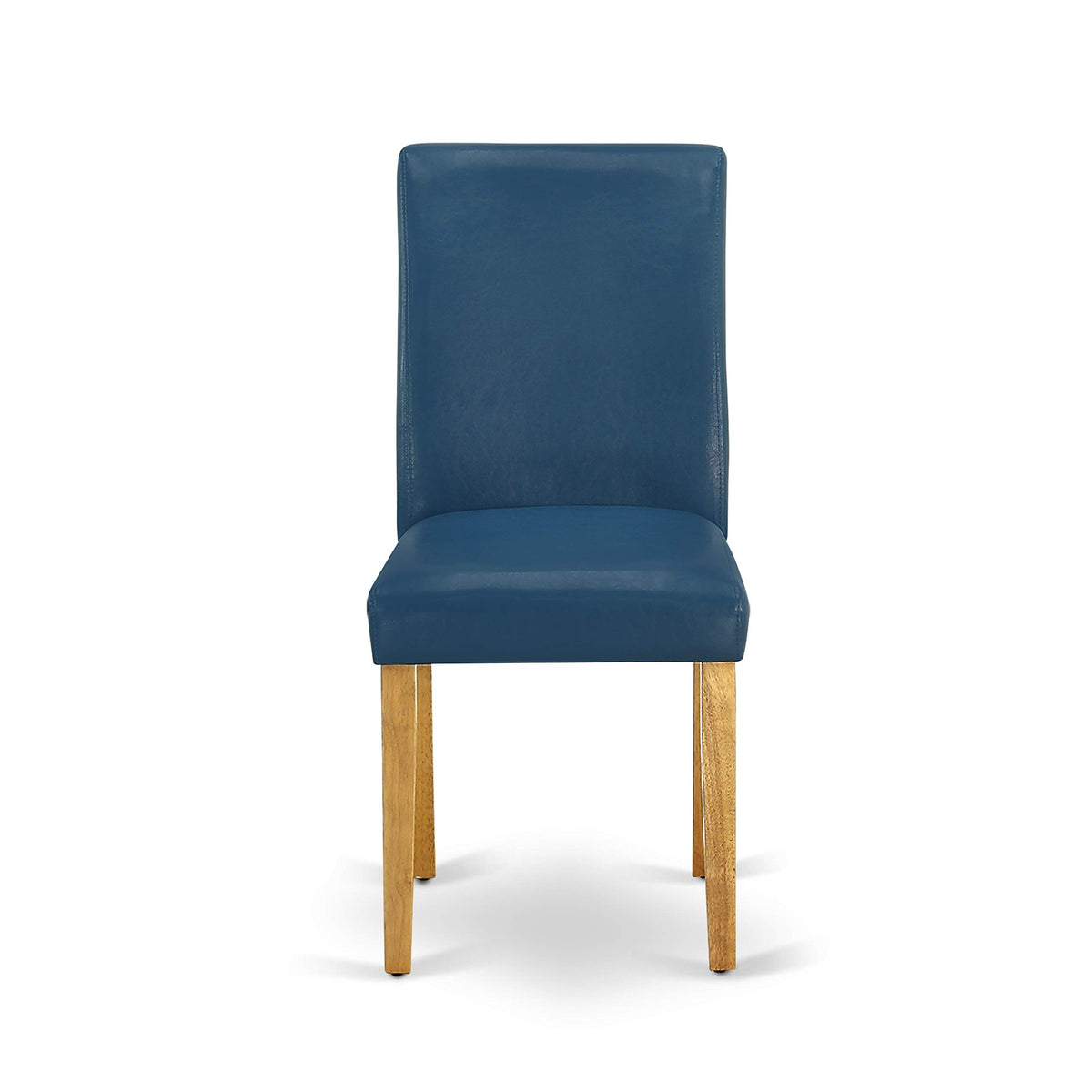 5 Piece Oak Dining Set with Dropleaf Table and 4 Blue Chairs B272127