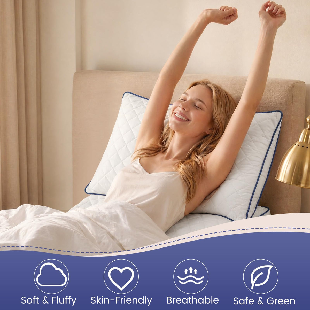 Shredded Memory Foam Pillows King Size Set of 2 L17923