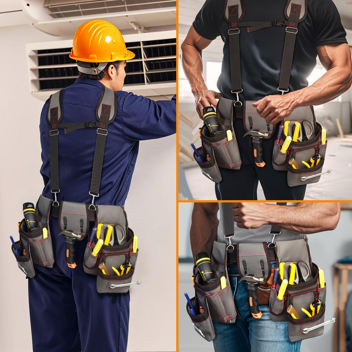 Heavy Duty Magnetic Tool Belt with Suspenders Q6480