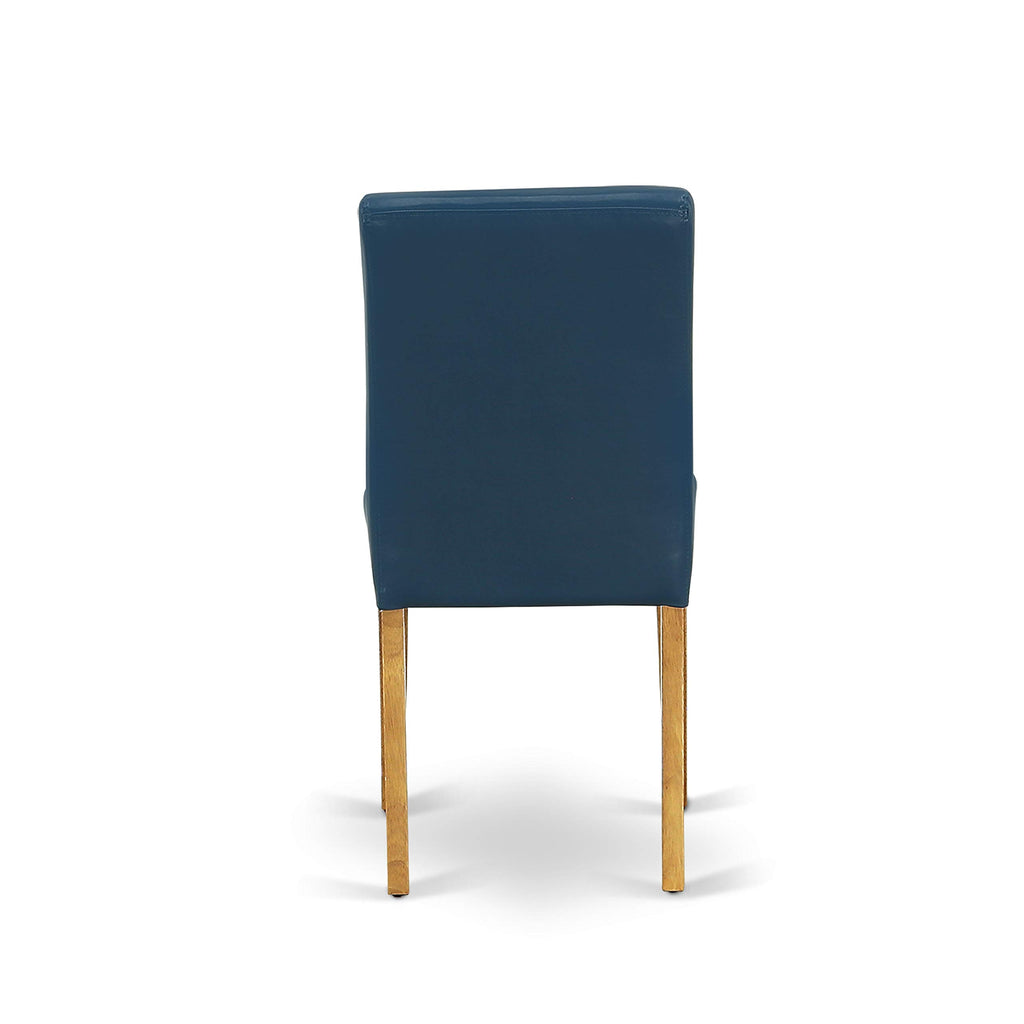 5 Piece Oak Dining Set with Dropleaf Table and 4 Blue Chairs B272127