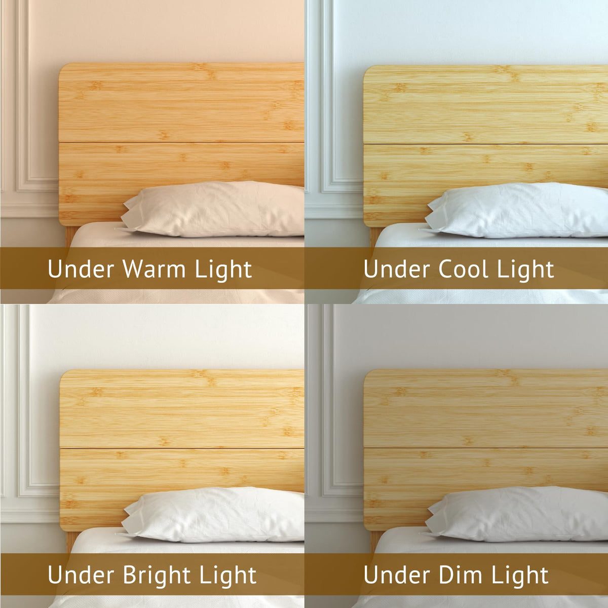 14 inch Bamboo Full Bed Frame with Headboard X320
