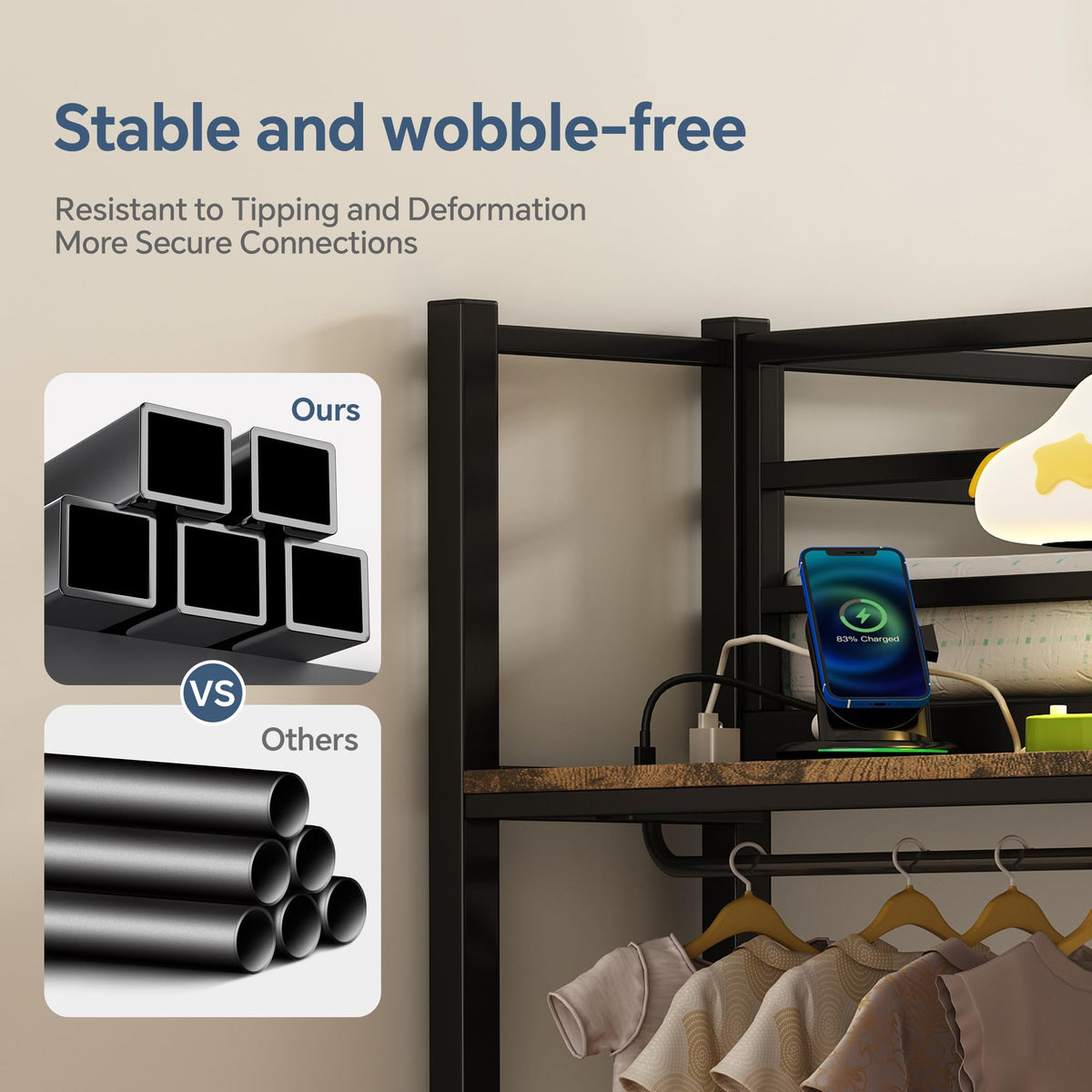 Twin Over Twin Metal Bunk Bed with Storage S1344