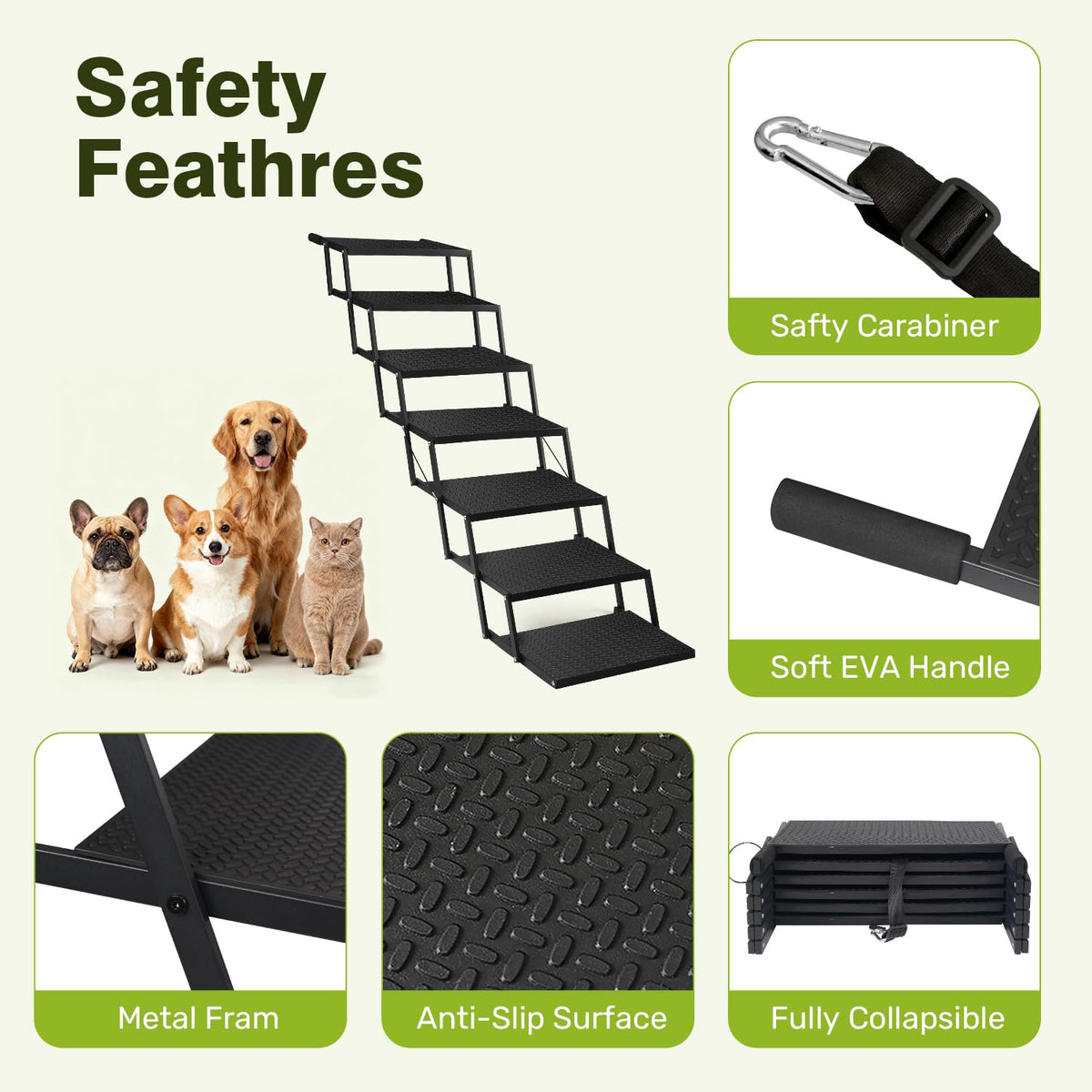 Foldable Dog Steps 7-Step Y742