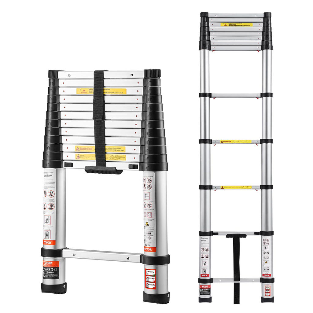 12.5ft Aluminum Telescoping Ladder 330LBS I205