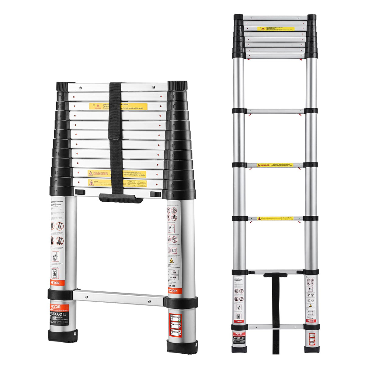 12.5ft Aluminum Telescoping Ladder 330LBS I205