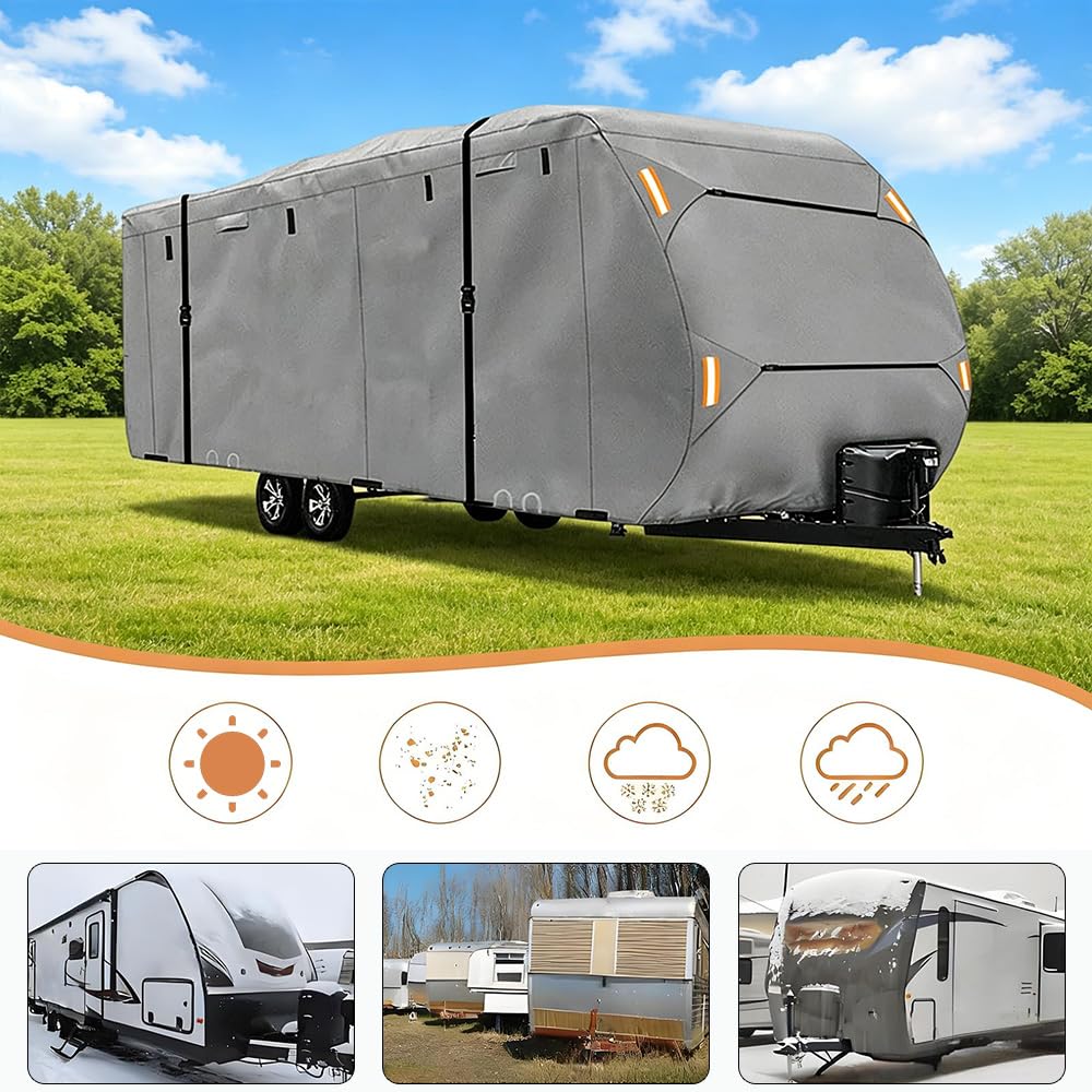 Waterproof 420D Travel Trailer Cover with Adjustable Straps G316576