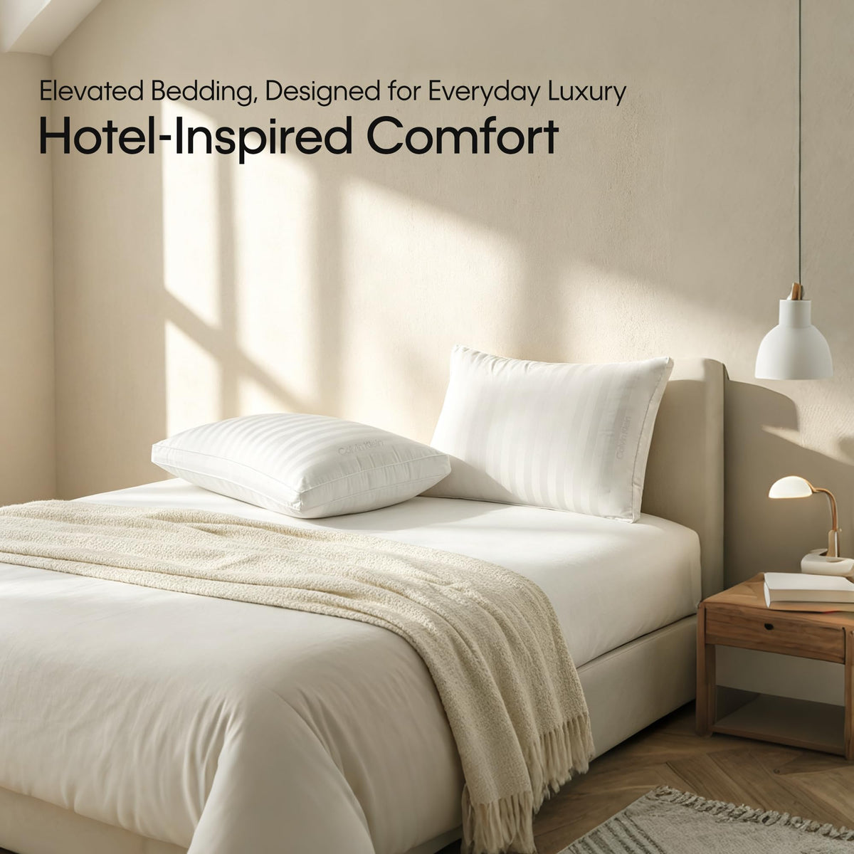 Queen Size Set of 2 Medium Soft Bed Pillows A215217