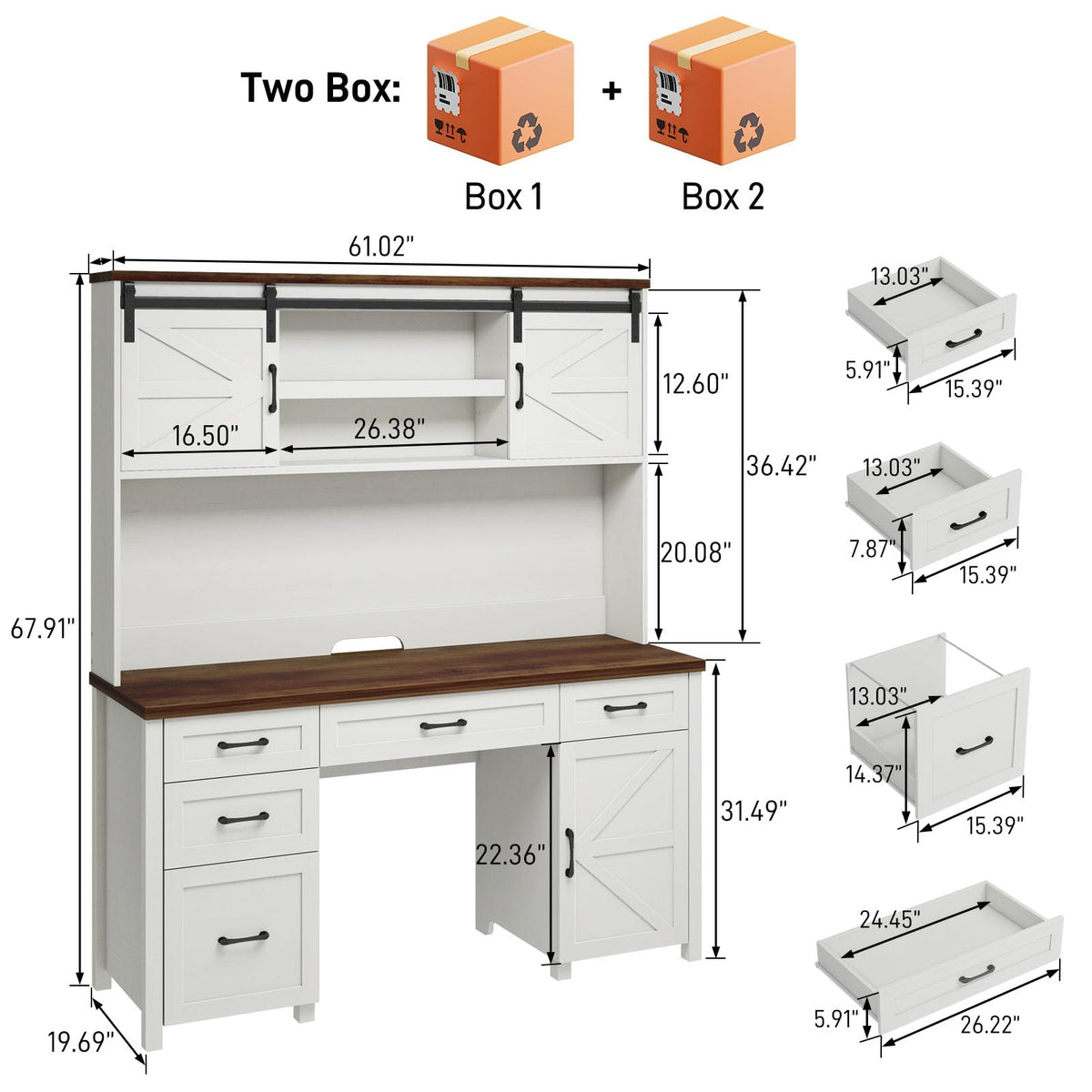 67" Executive Desk with File Drawer W730