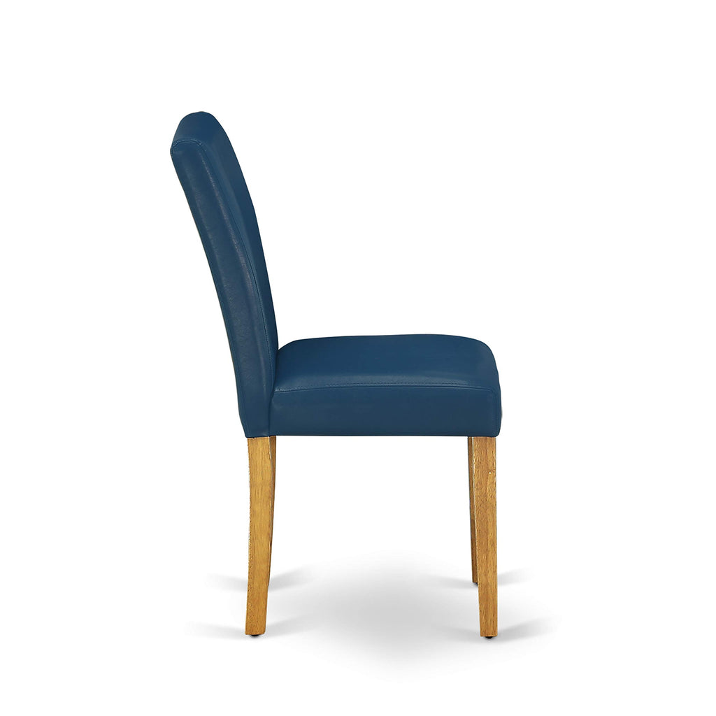 5 Piece Oak Dining Set with Dropleaf Table and 4 Blue Chairs B272127