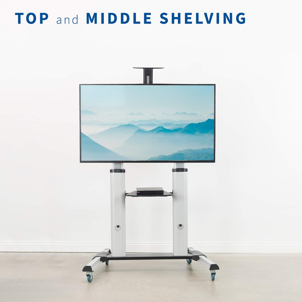 Adjustable Rolling Mobile TV Stand W781