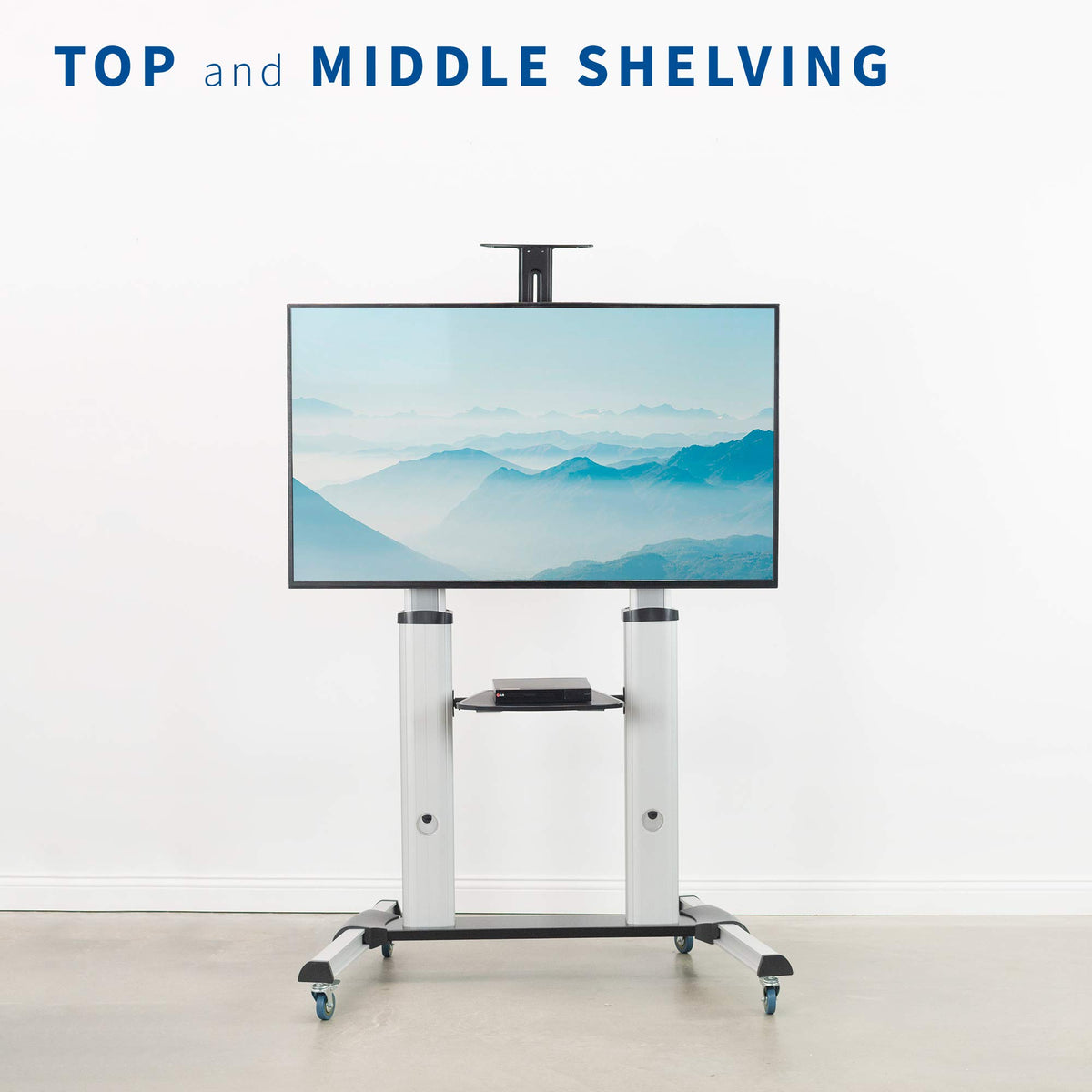 Adjustable Rolling Mobile TV Stand W781