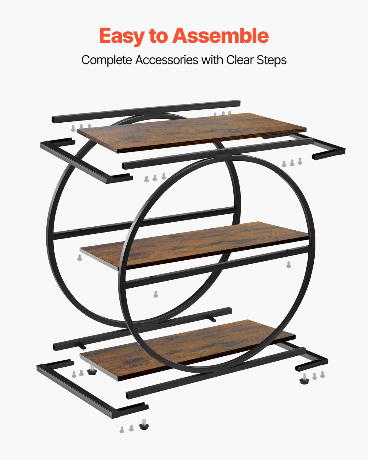 3-Tier Narrow Side Table with Open Storage Shelves Q5282