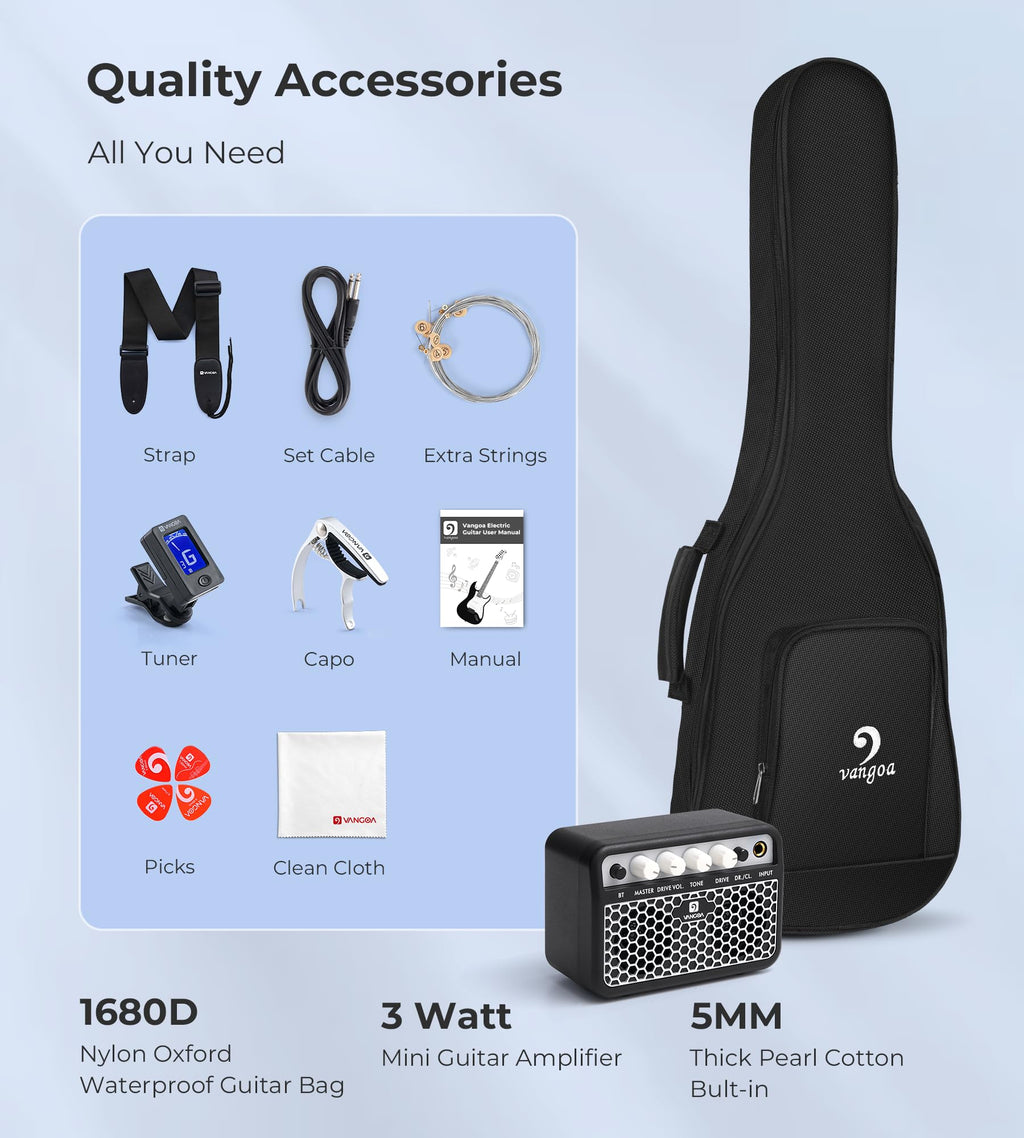 30 Inch Kids Electric Guitar Starter Kit with Amp Red Y1494