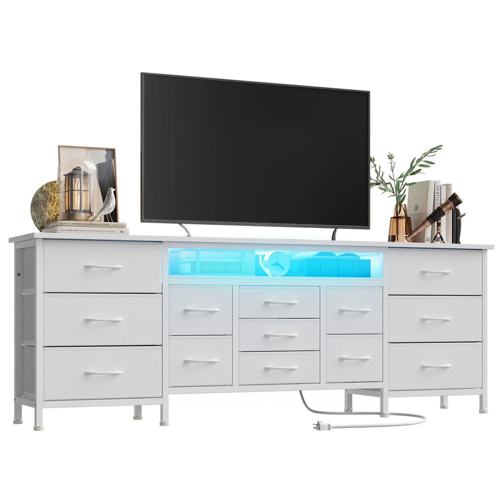 White 70 Inch 13 Drawer TV Stand B11972