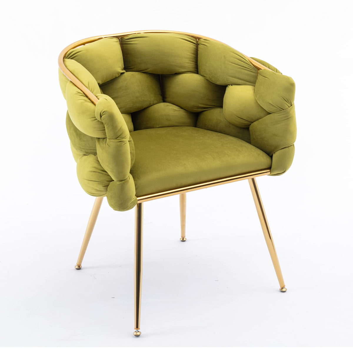 Olive Green Velvet Upholstered Accent Chair Set of 2 V8092