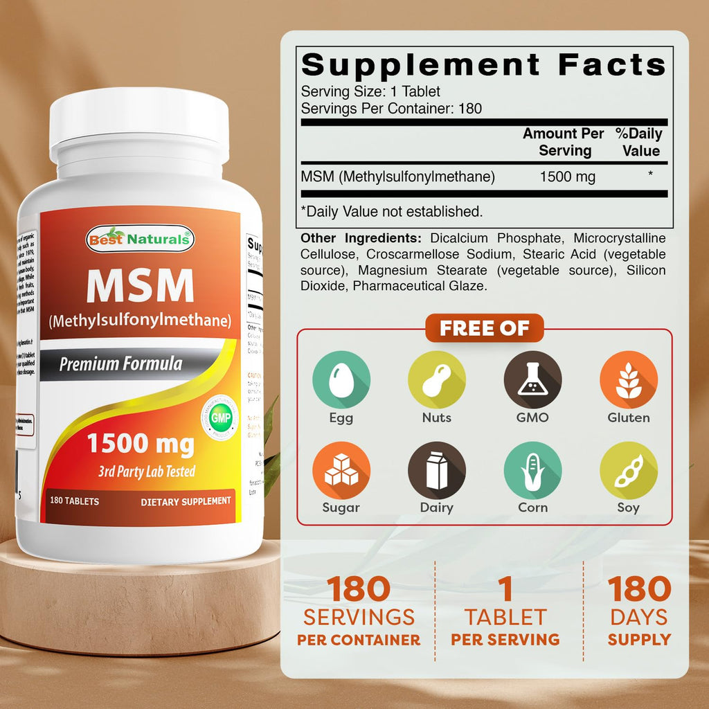 MSM 1500 mg 180 Tablets Z5438