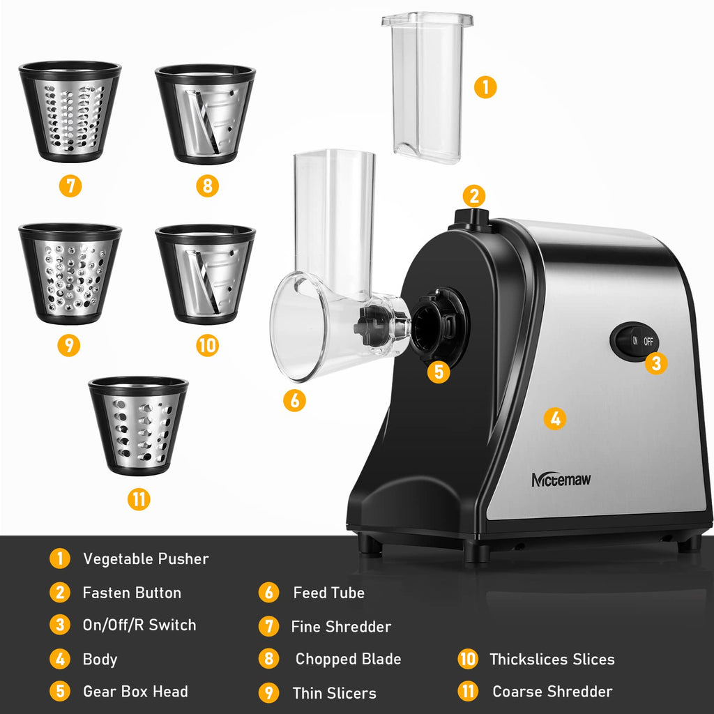 Electric Vegetable Cutter 500 W with 5 Cutting Drums X22961