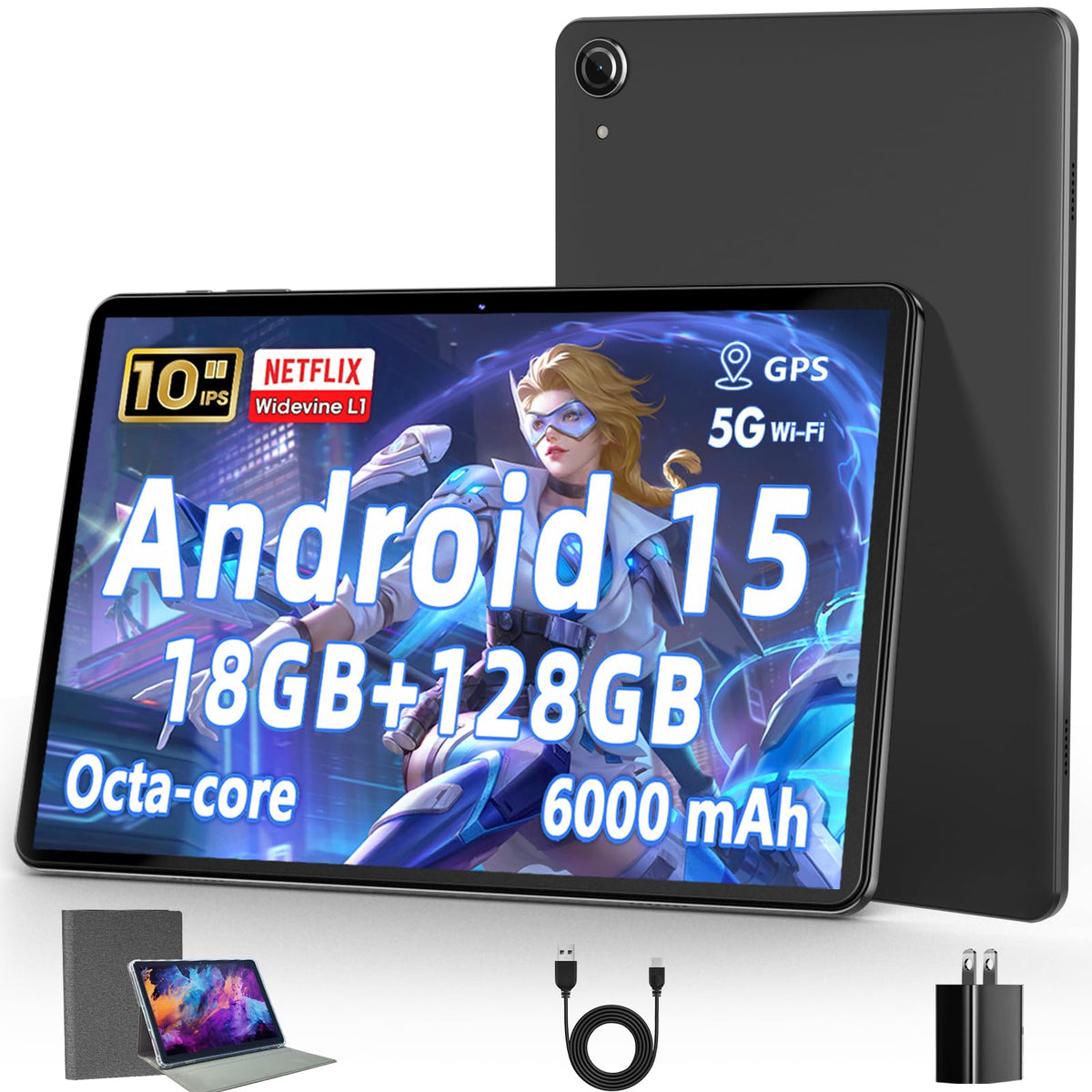 10 Inch Android Tablet with 18GB RAM 128GB ROM M2994