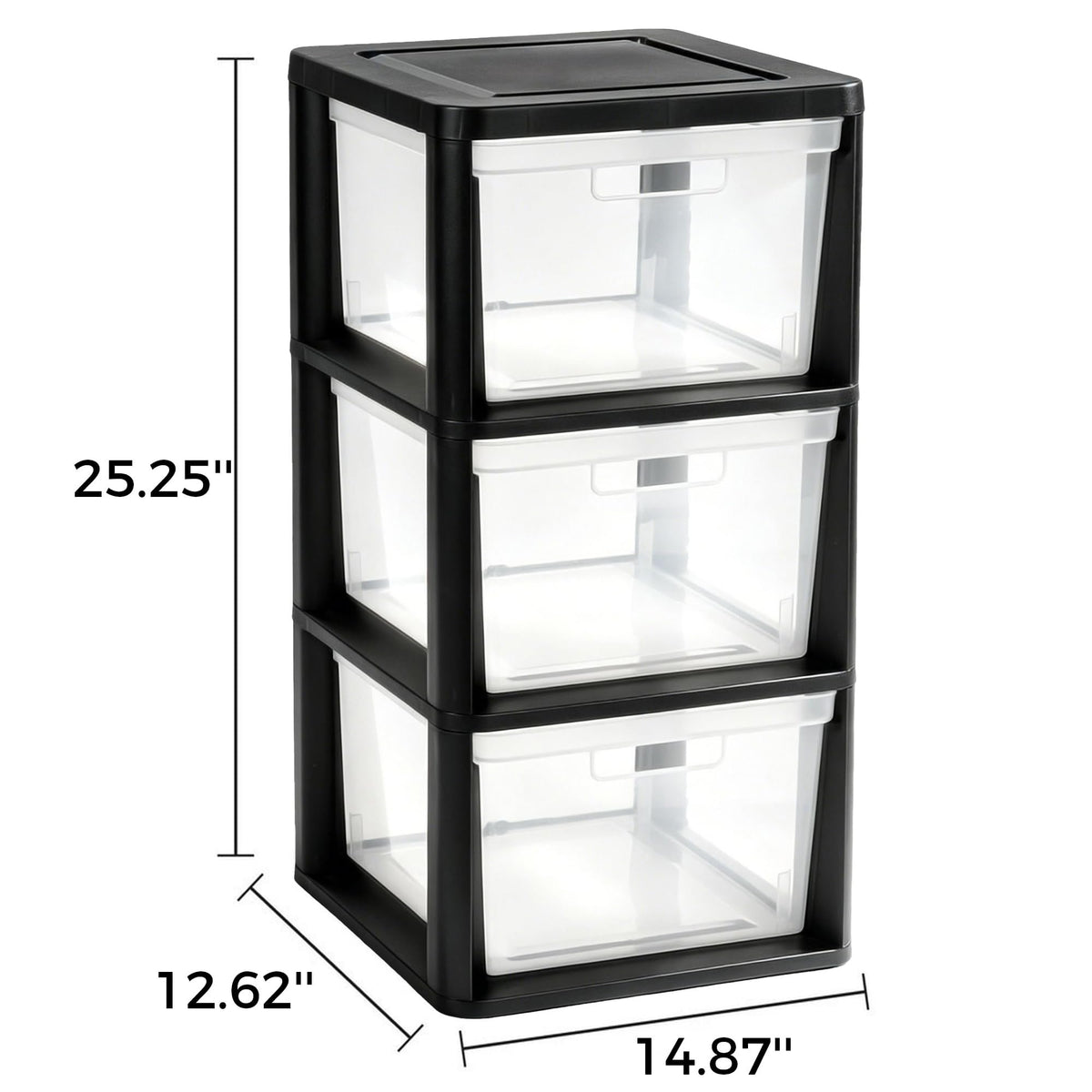 3-Drawer Plastic Storage Organizer Tower C33549