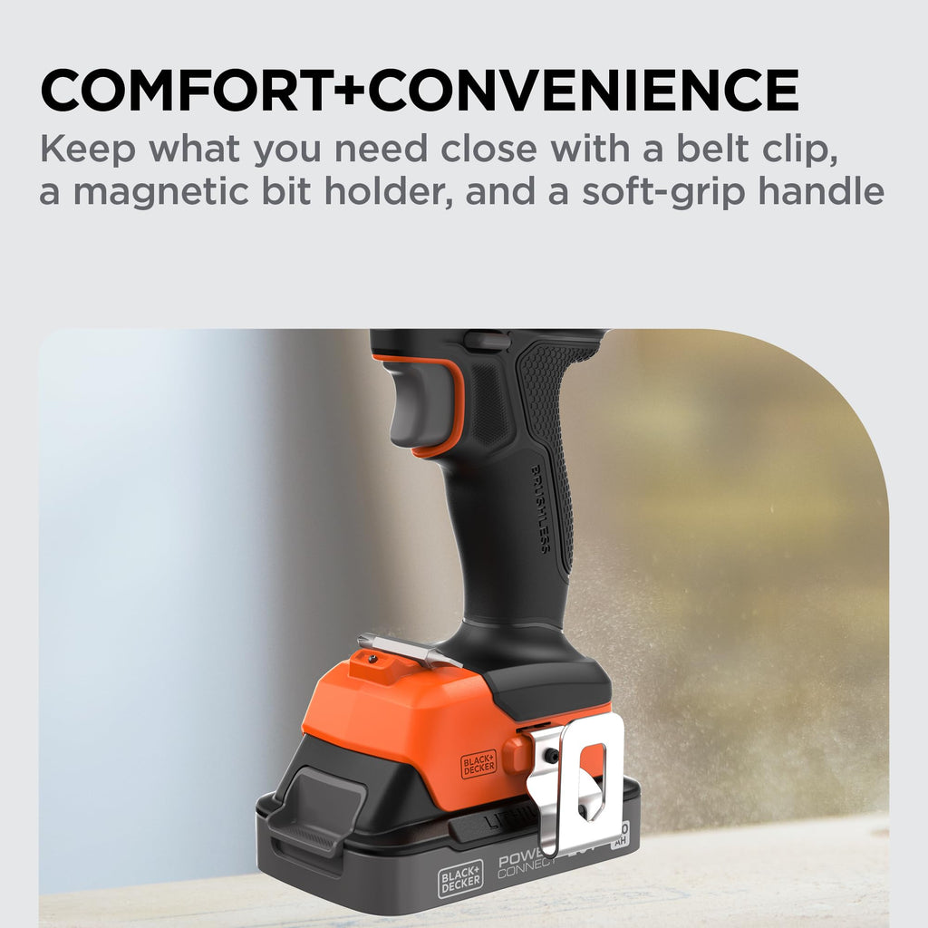 20V MAX Cordless Brushless Drill Driver with 30 Pc. Drill Bit Set F244769