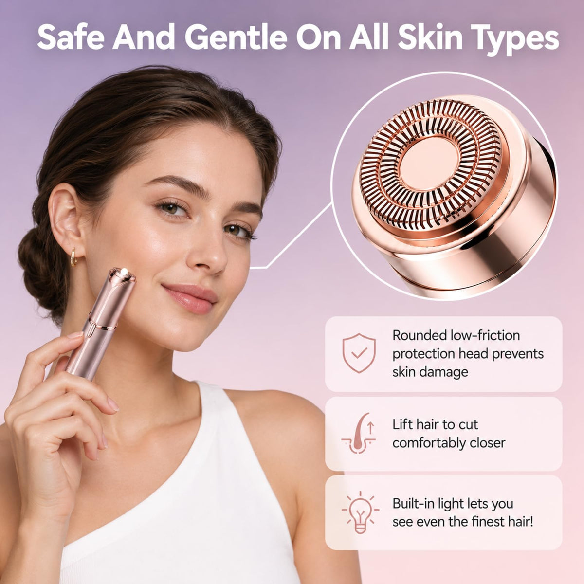 Facial Hair Remover Mini Portable Electric Razor Shaver T284897
