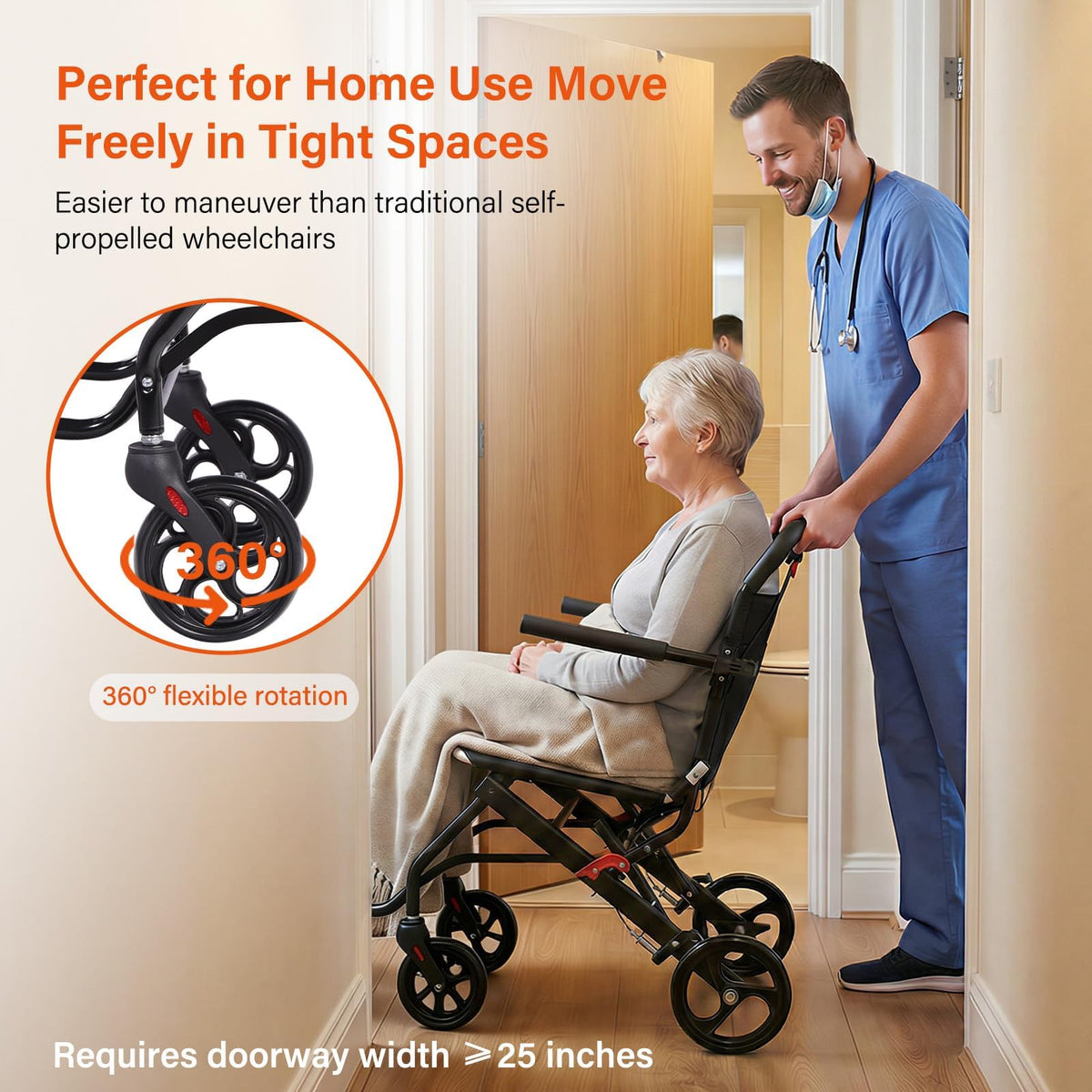 Lightweight Foldable Transport Wheelchair V273892