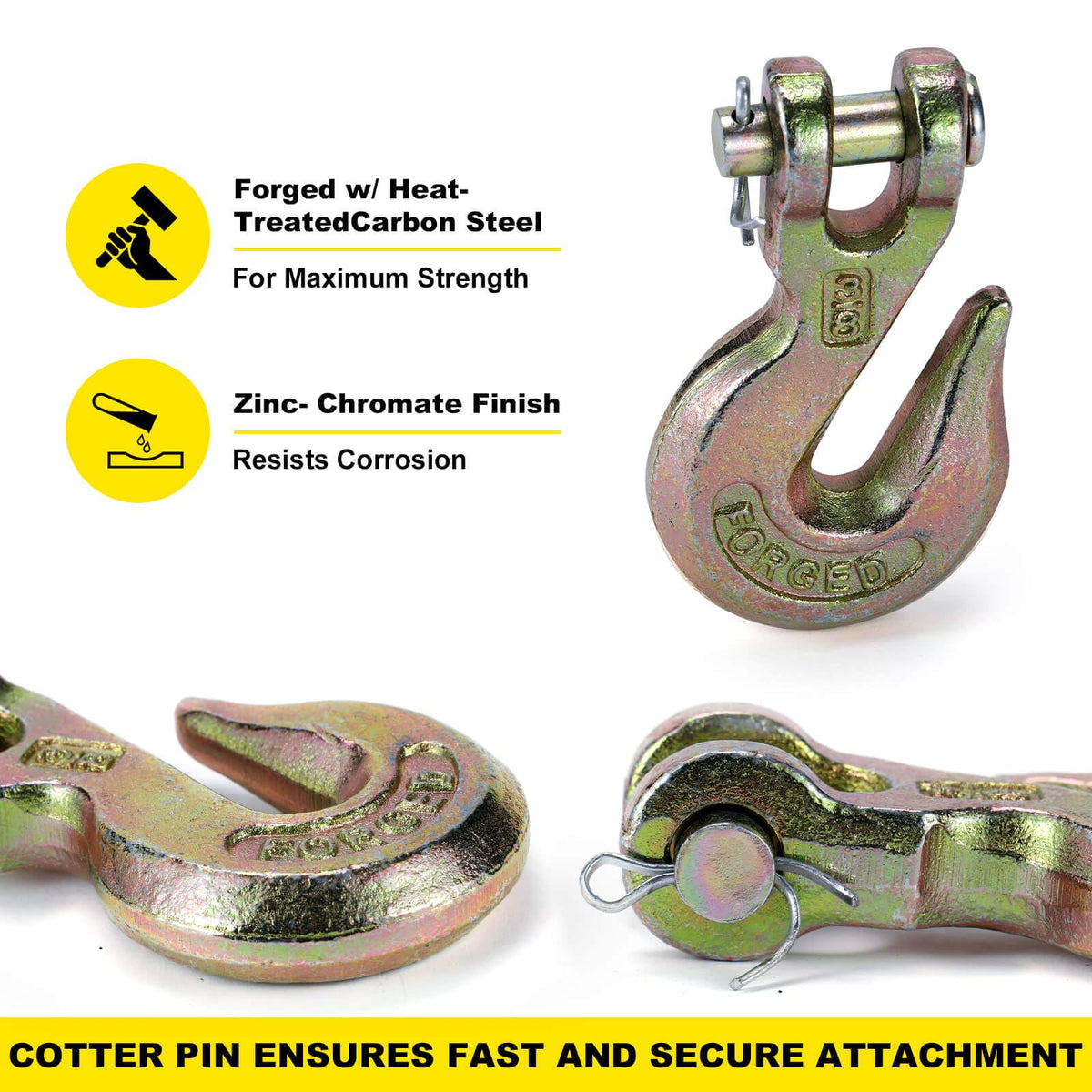 3/8 Heavy Duty Clevis Grab Hook 4 Pack X561