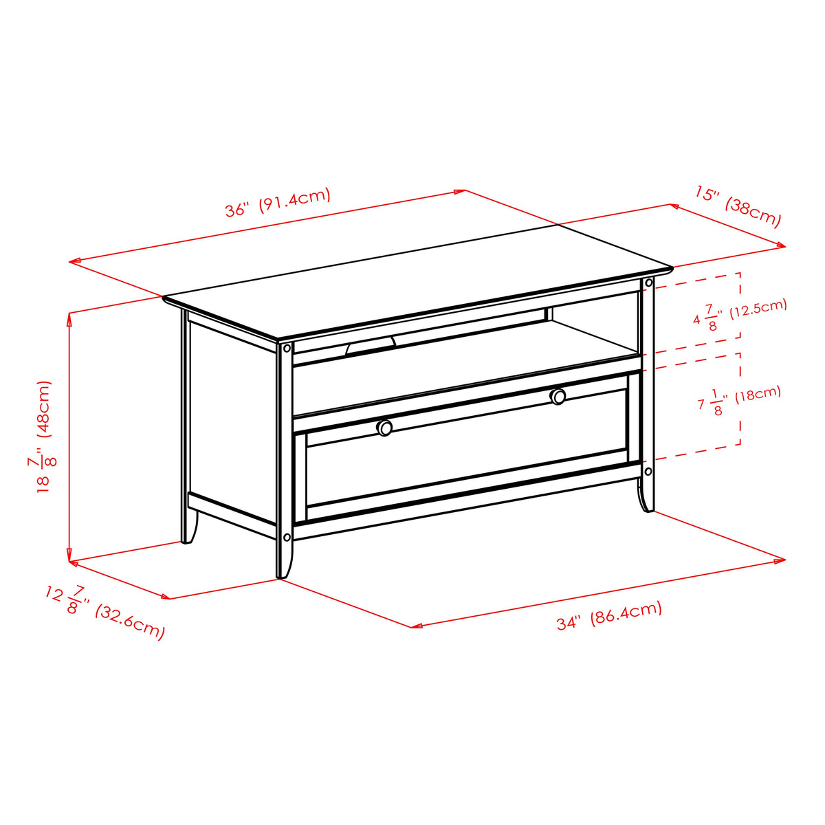 Espresso TV & Media Stand Z4684