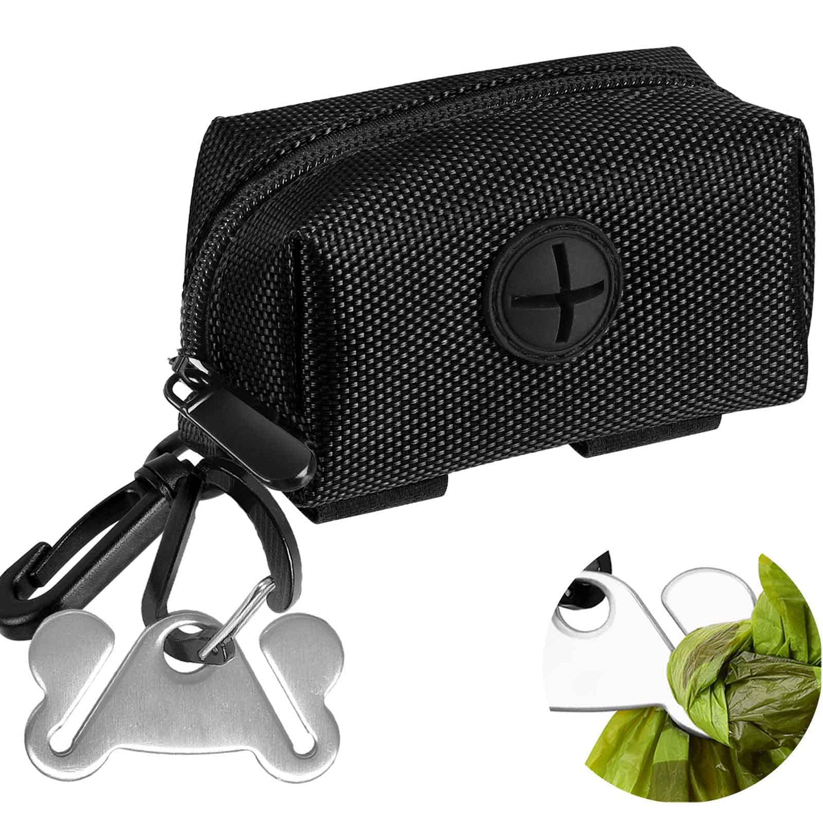 Black Dog Poop Bag Dispenser with Leash Clip G591740