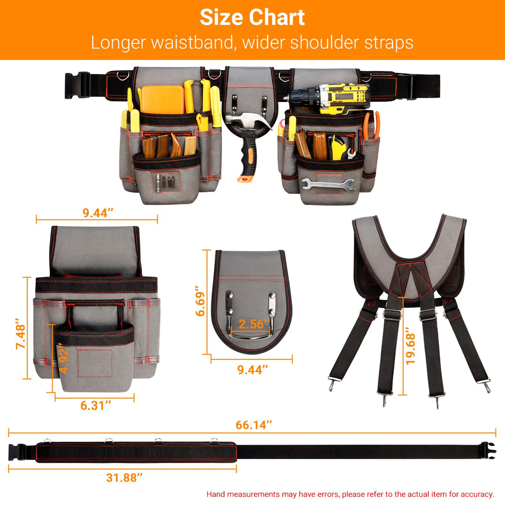 Heavy Duty Magnetic Tool Belt with Suspenders Q6480