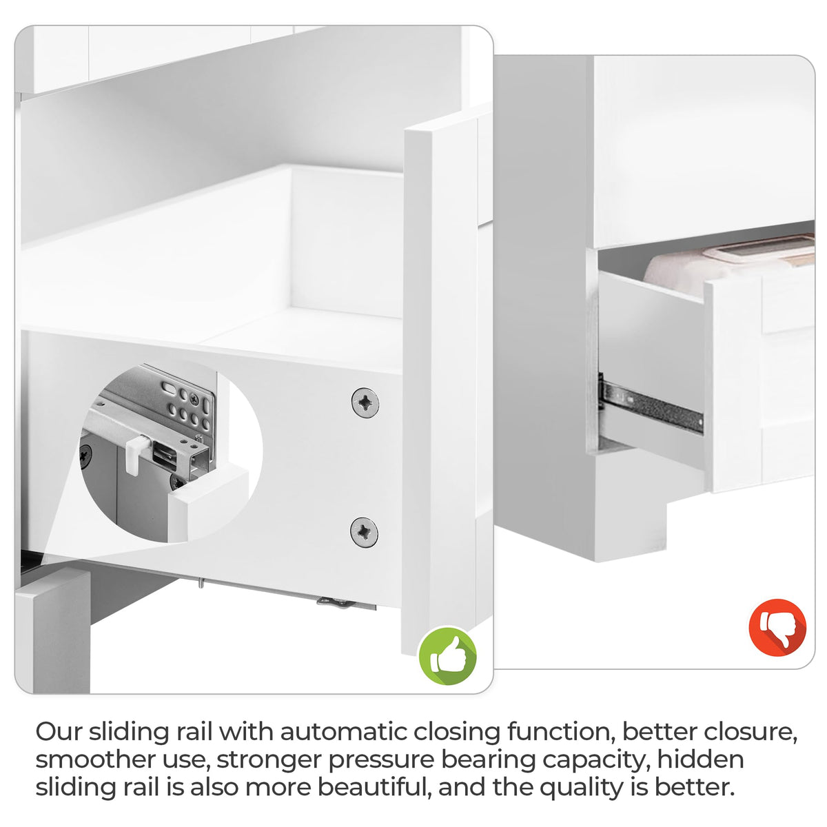 24" White Bathroom Vanity with Sink P298