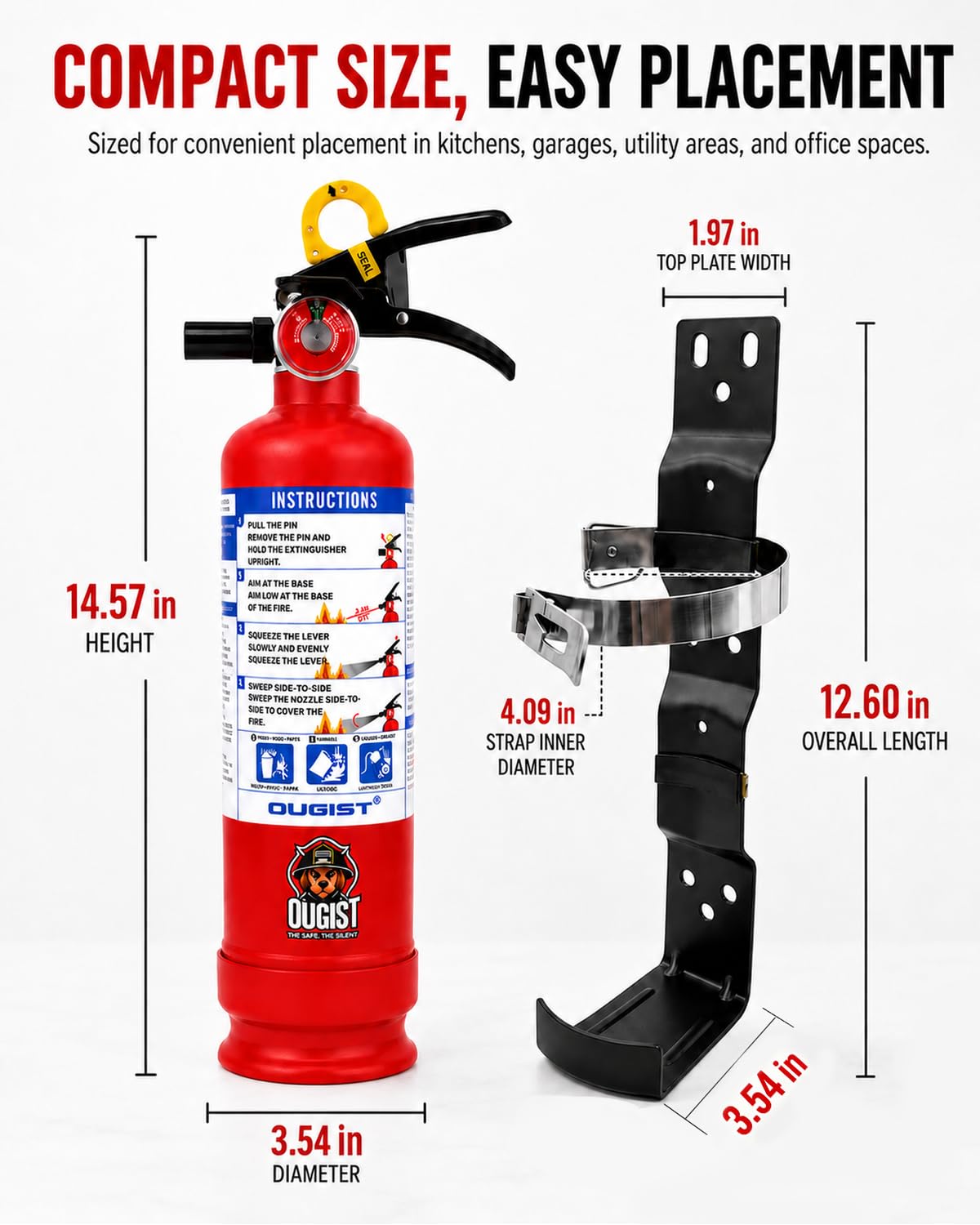 2.5 lb ABC Dry Chemical Fire Extinguisher with Wall Mount A455