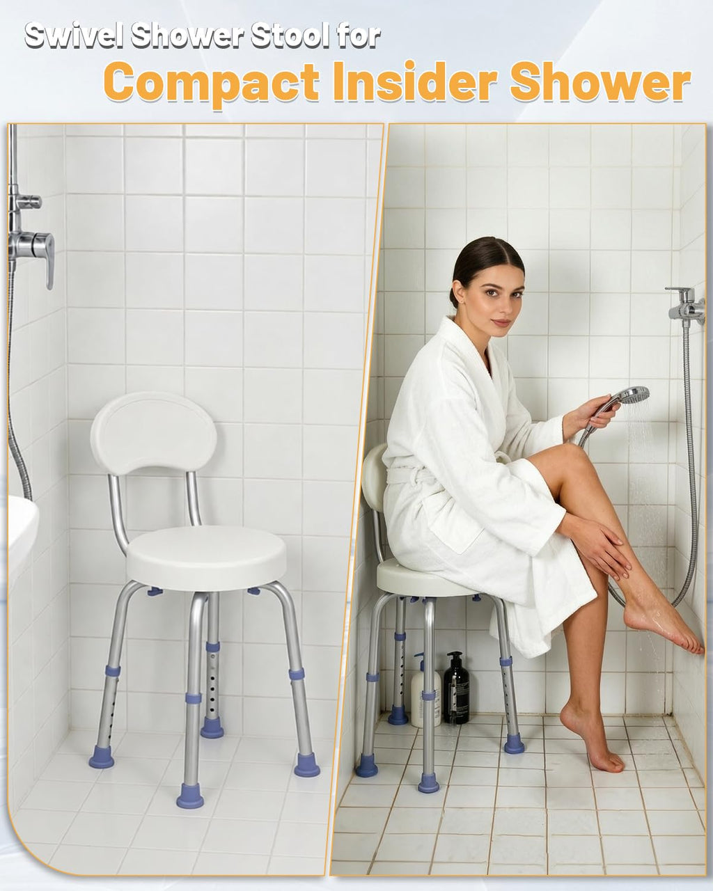 Swivel Shower Chair with Back K400