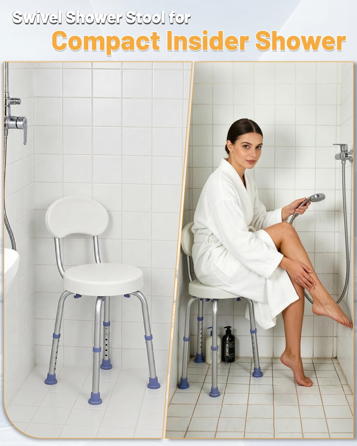 Swivel Shower Chair with Back K400