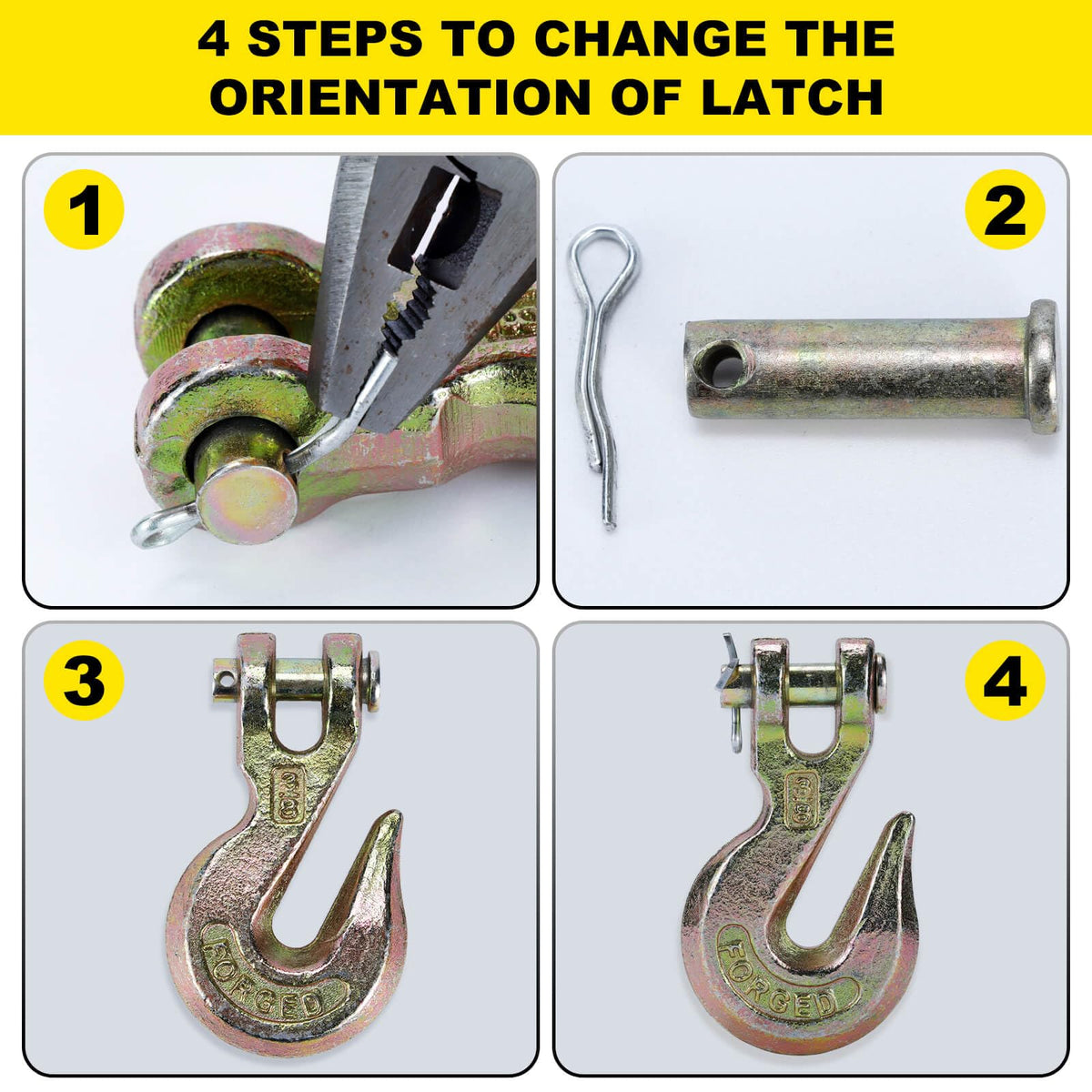 3/8 Heavy Duty Clevis Grab Hook 4 Pack X561