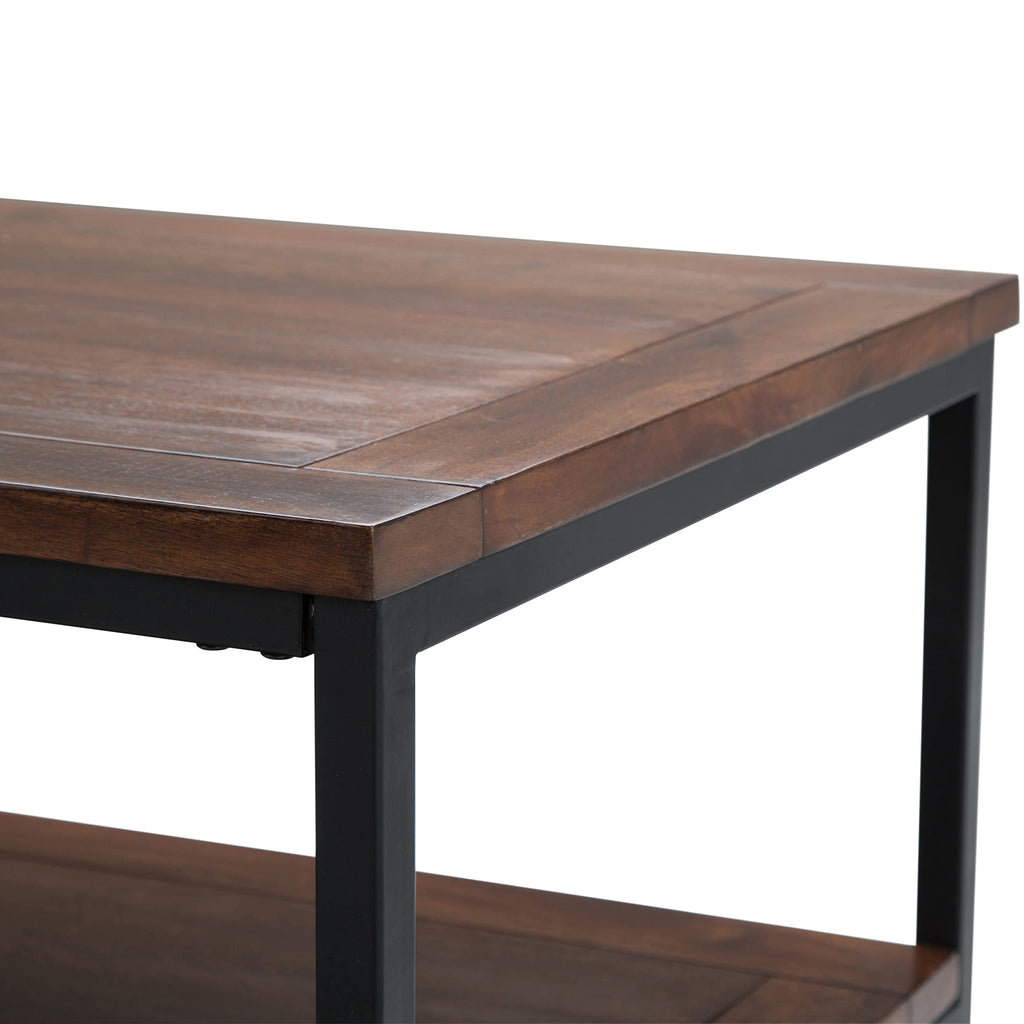 48 inch Dark Cognac Brown Mango Wood Coffee Table C2710