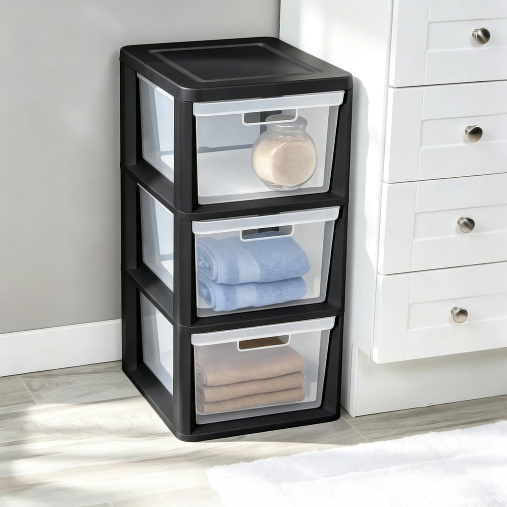 3-Drawer Plastic Storage Organizer Tower C33549
