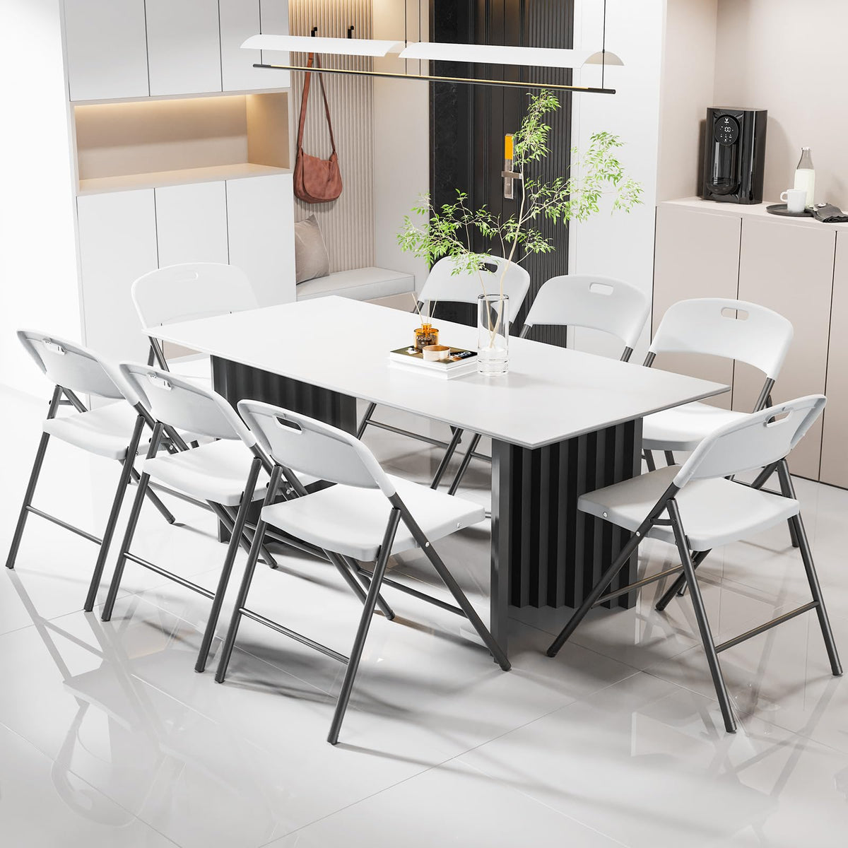 White Plastic Folding Chairs W813