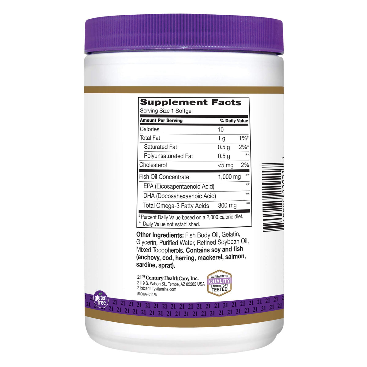 Fish Oil 1000 mg Softgels 300-Count Pack of 3 I487