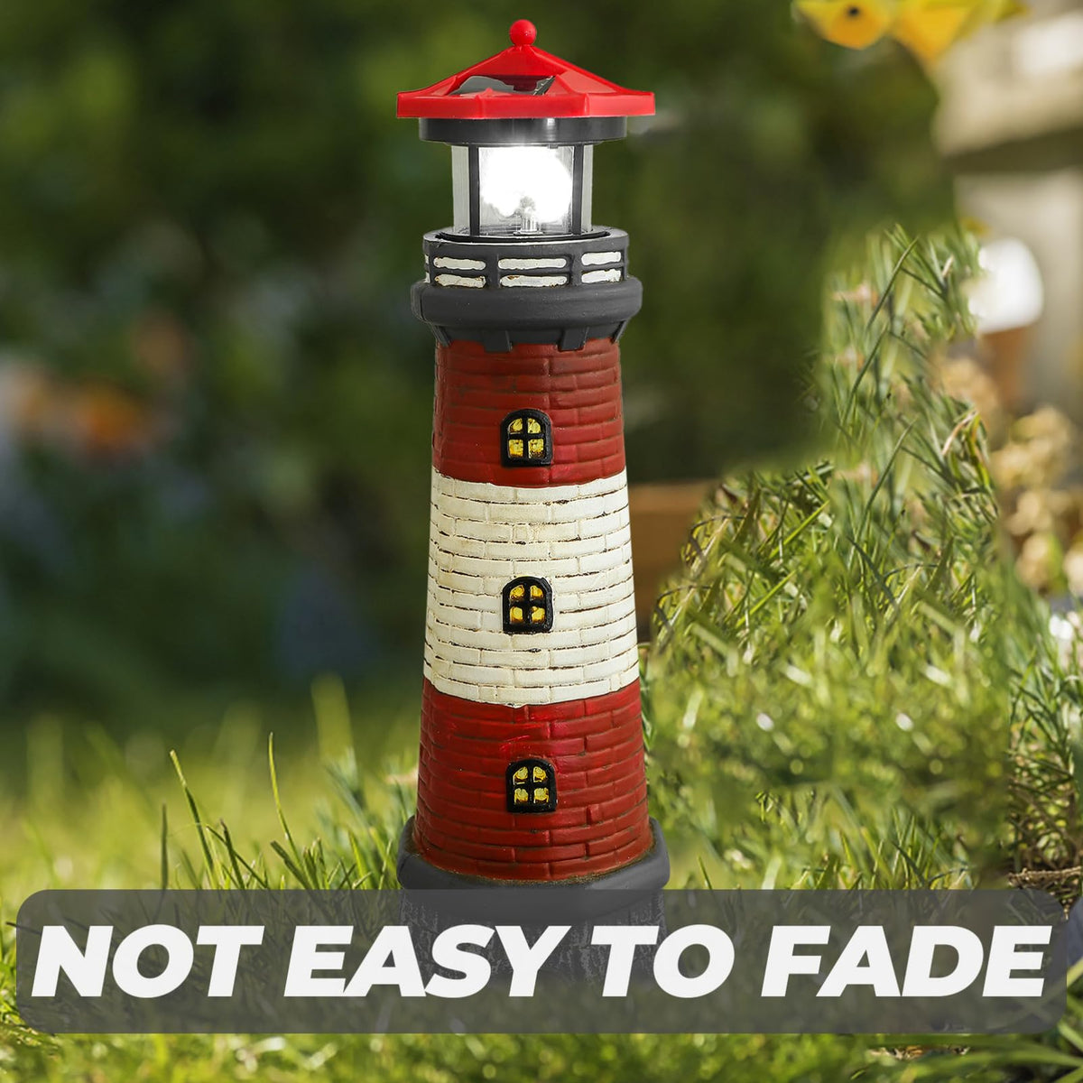 Solar Lighthouse Statue with Solar Light Waterproof Outdoor Decor O902