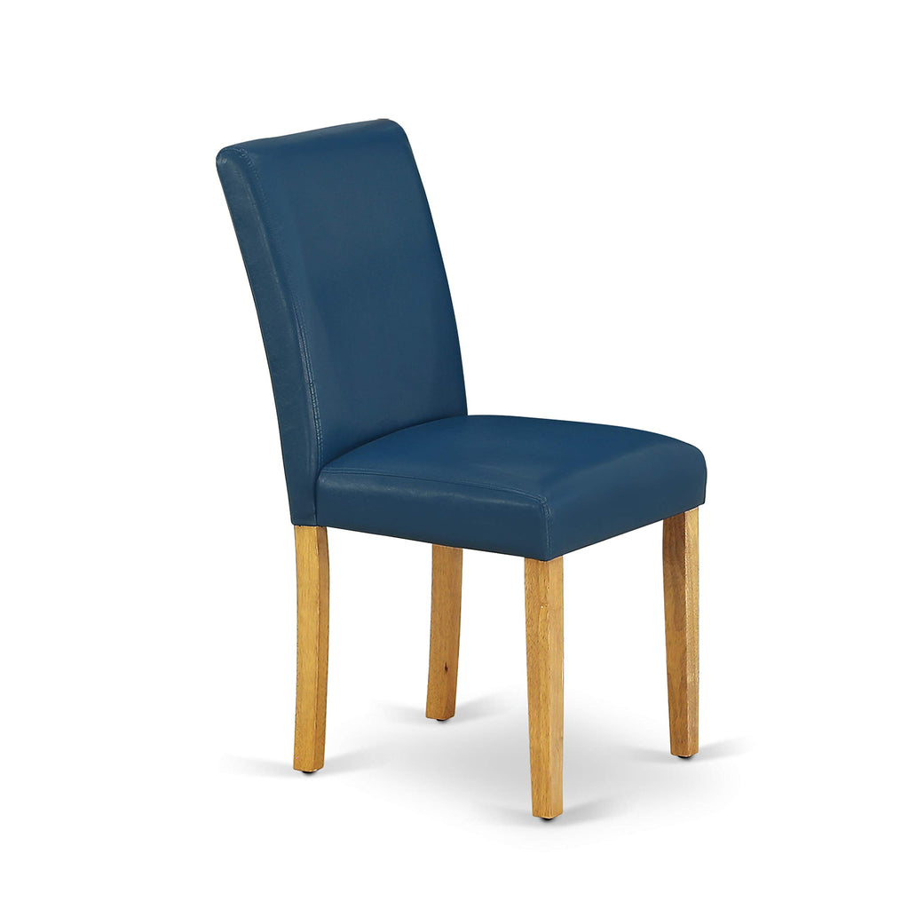 5 Piece Oak Dining Set with Dropleaf Table and 4 Blue Chairs B272127