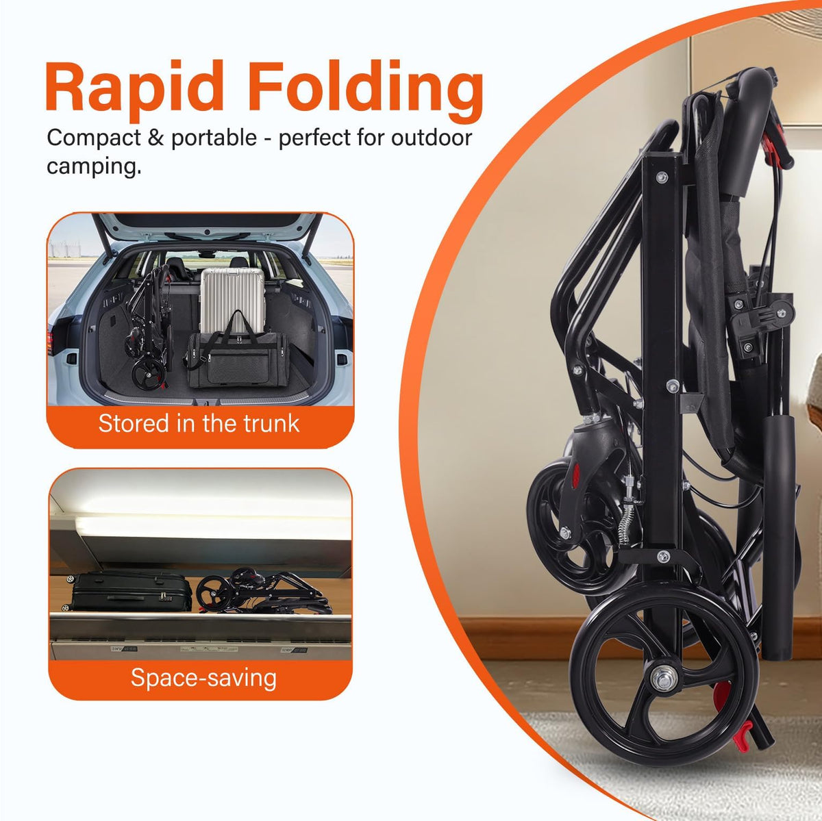 Lightweight Foldable Transport Wheelchair V273892