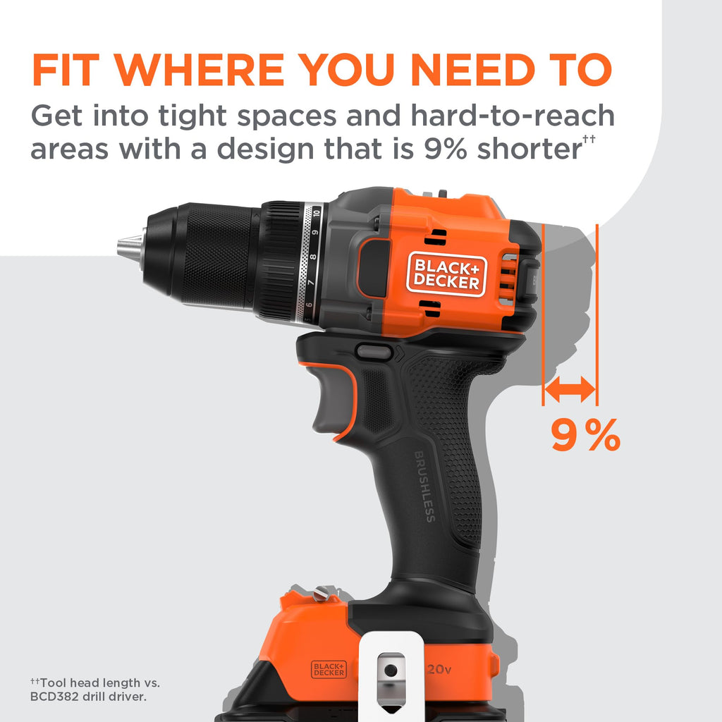 20V MAX Cordless Brushless Drill Driver with 30 Pc. Drill Bit Set F244769
