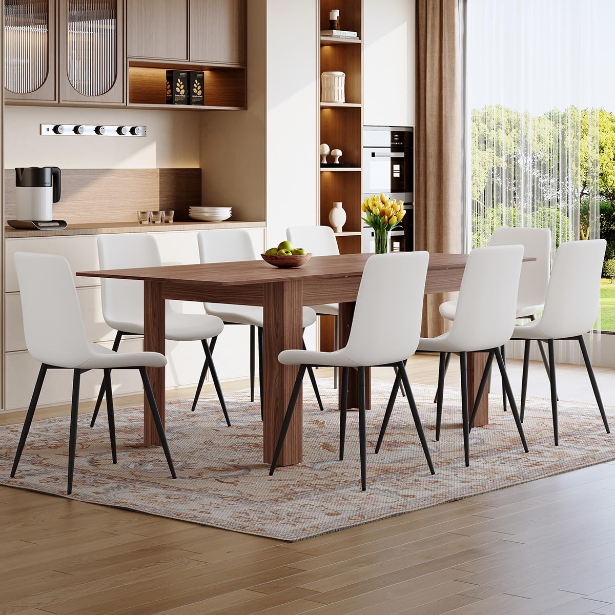 9 Piece Extendable Rectangular Dining Table Set with 8 Chairs W765810