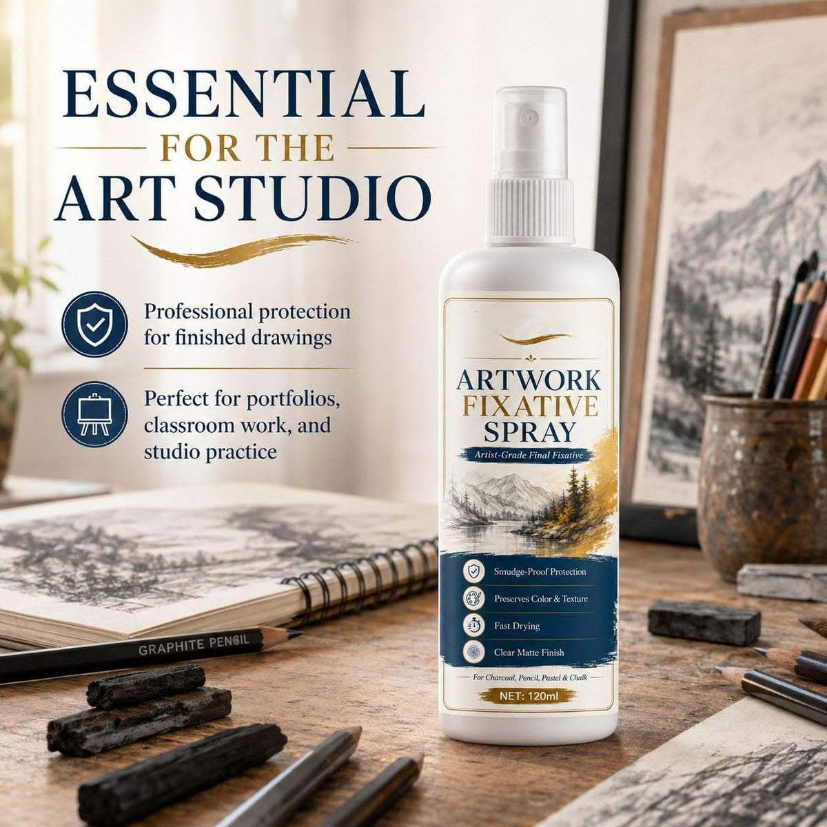 Matte Quick Dry Artwork Fixative Spray 5Pcs Z1700