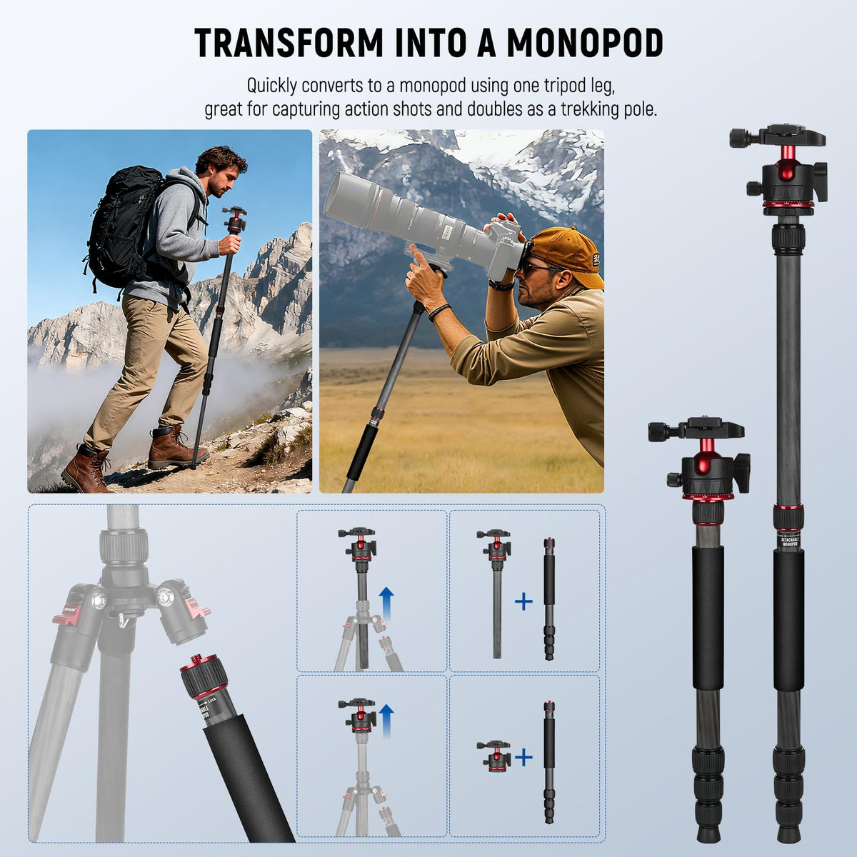 Carbon Fiber Travel Tripod Monopod N9892
