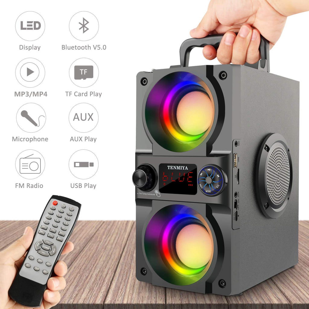 40W Portable Bluetooth Speaker with Lights and FM Radio L8579